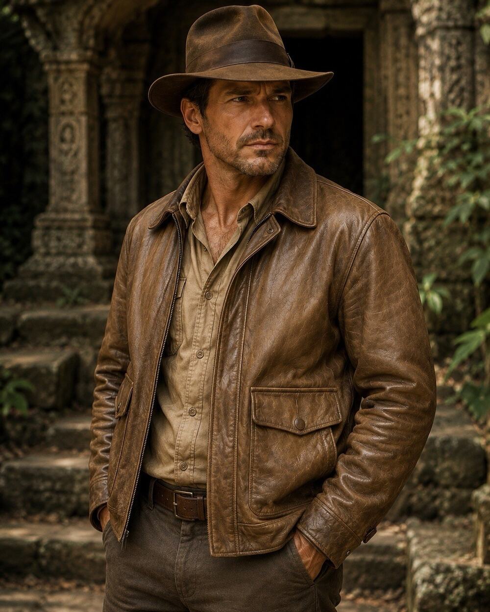 FlightJacket.com Mens XXL Indiana Jones Goat Leather Jacket